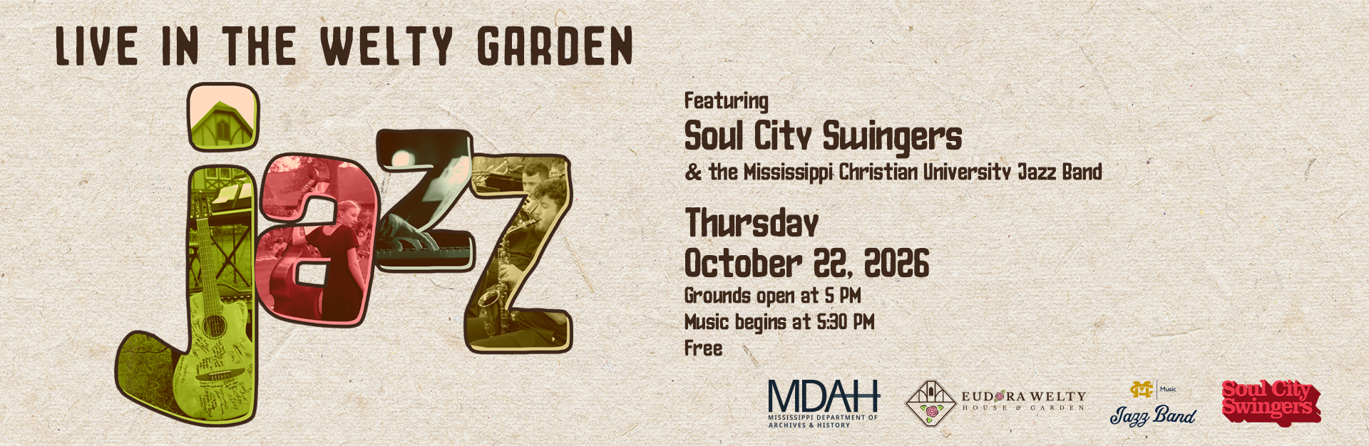 Live Jazz in the Welty Garden - October 22, 2026