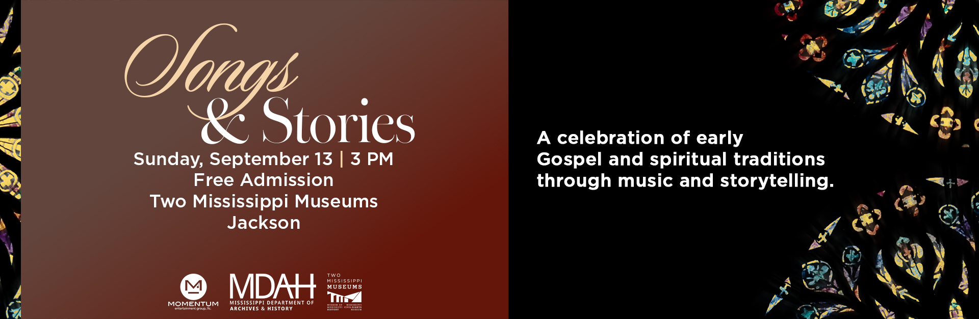 Songs and Stories - September 13, 2026