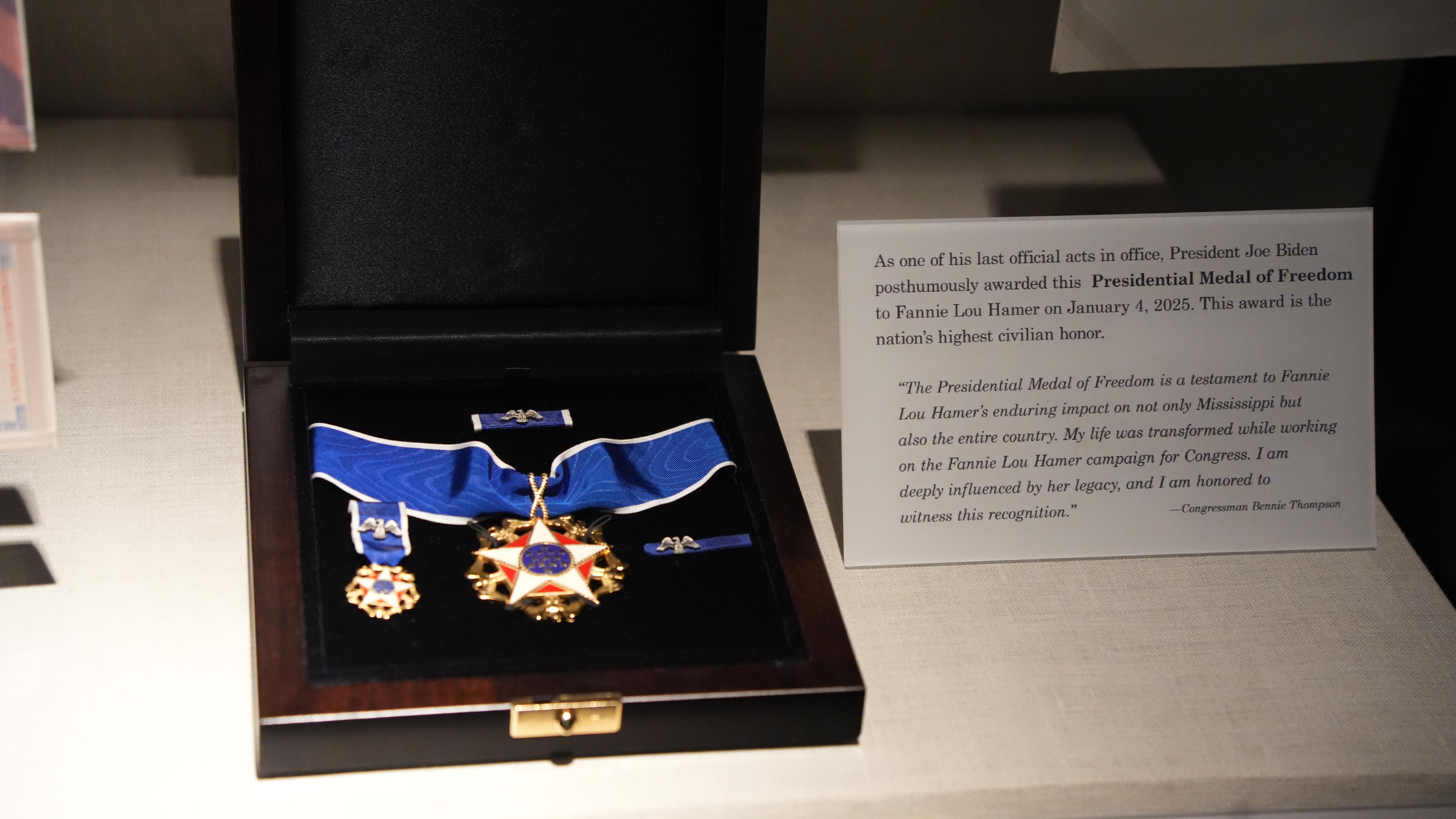 Medal on display at the Two Mississippi Museums