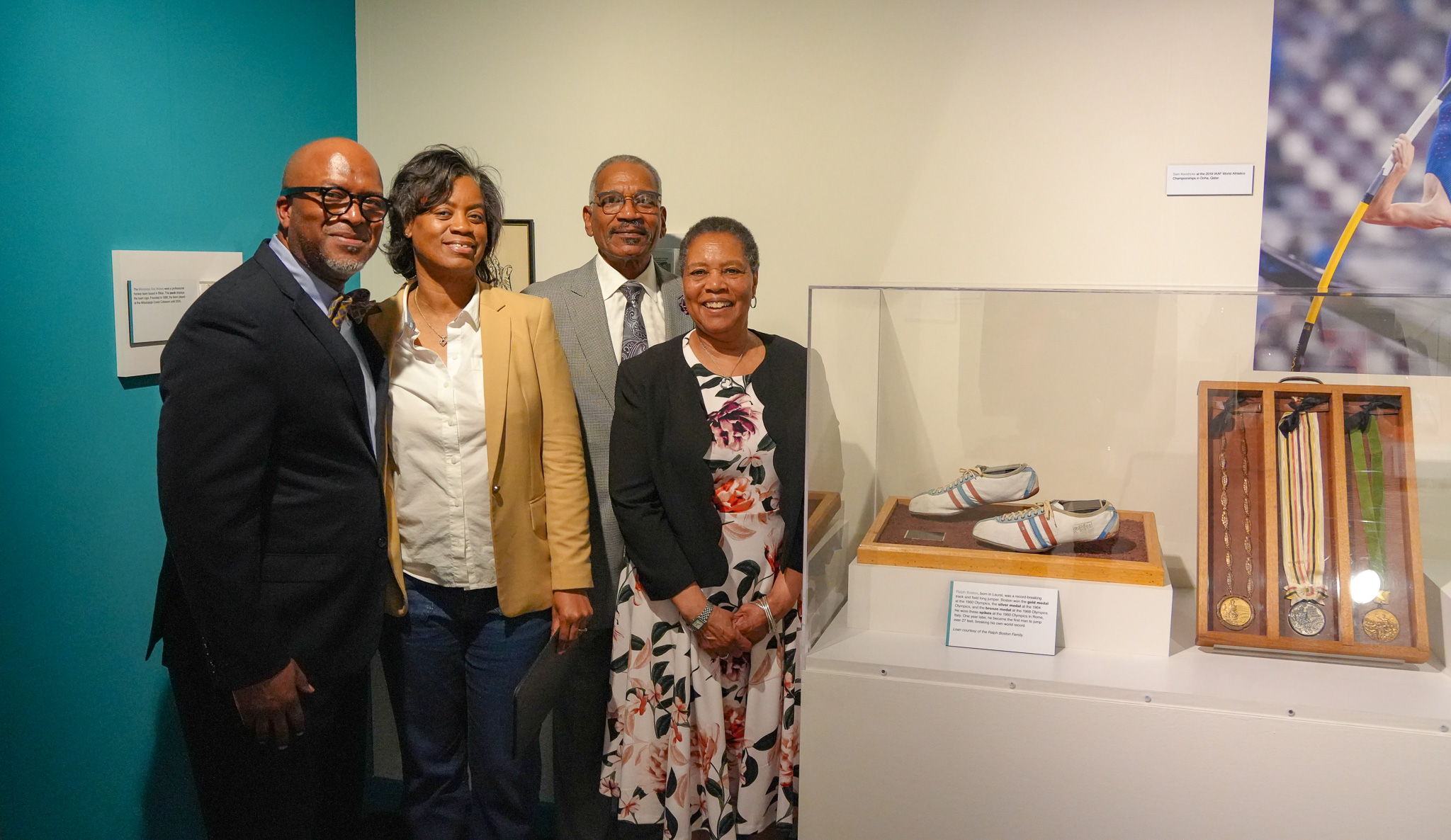 Relatives of Ralph Boston, from left to right: Dietrich Taylor, Angela Taylor, Gene Ferguson and Janna Newell.
