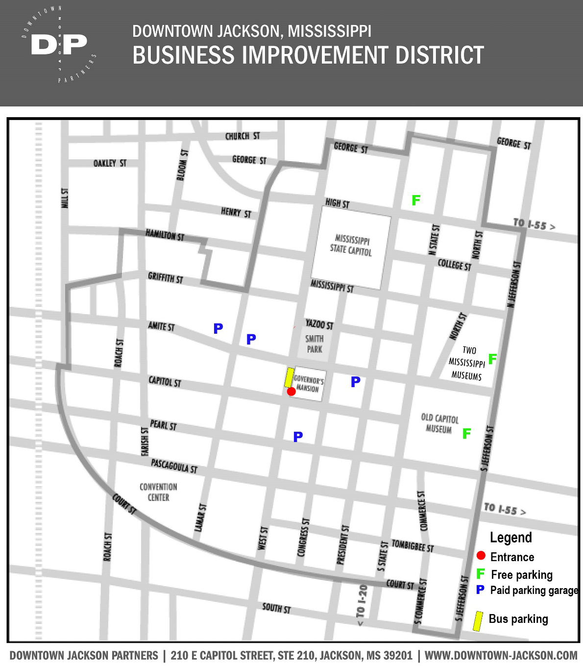 Downtown Jackson, Mississippi Business Improvement District Parking Map